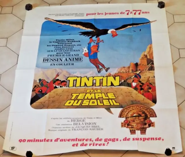 Tintin Et Le Temple Du Soleil . Affiche De Cinema 120X160 Cm 1969