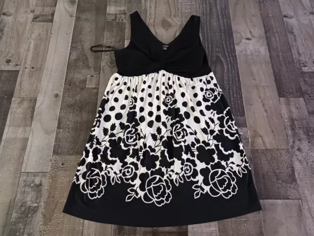 Rhapsody Dress Size XL XG Black & White Fit & Flare Mid Swing