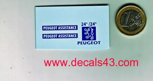 decals decalcomanie deco peugeot assistance pour 205 1/43