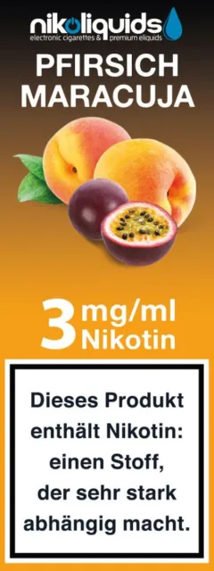 NikoLiquids Pfirsich-Maracuja Liquid 3mg Nikotin/ml