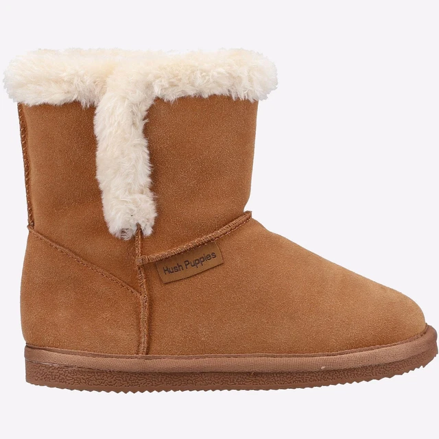 Hush Puppies Ashlynn Femmes Fausse Fourrure Cuir Décontracté Bottines Fauve