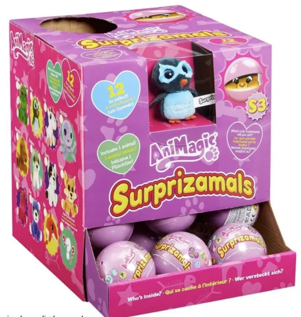 3 X Animagic Surprizamals S3 Animal Soft Toy Mystery Balls NEW ,SEALED..
