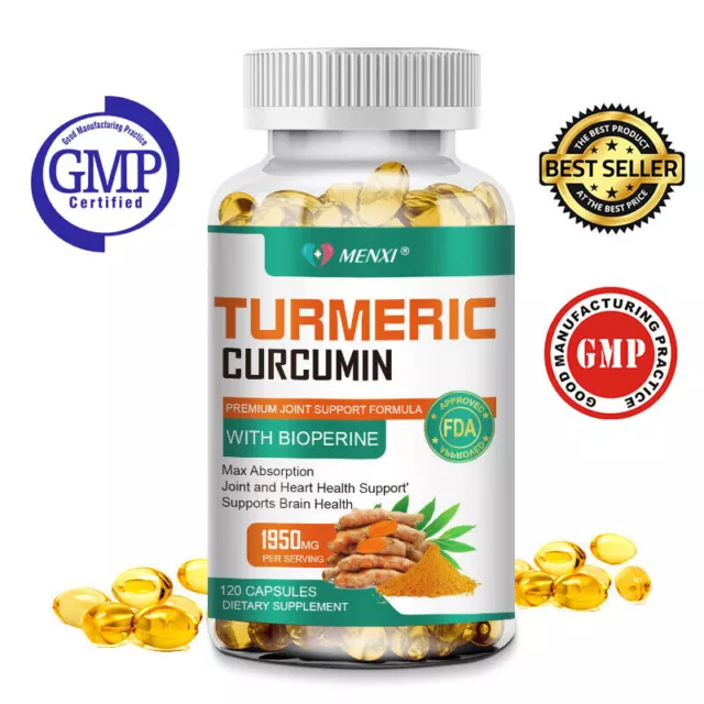 Best Turmeric Curcumin with Bioperine Black Pepper 1950mg Extra Strength120Pills
