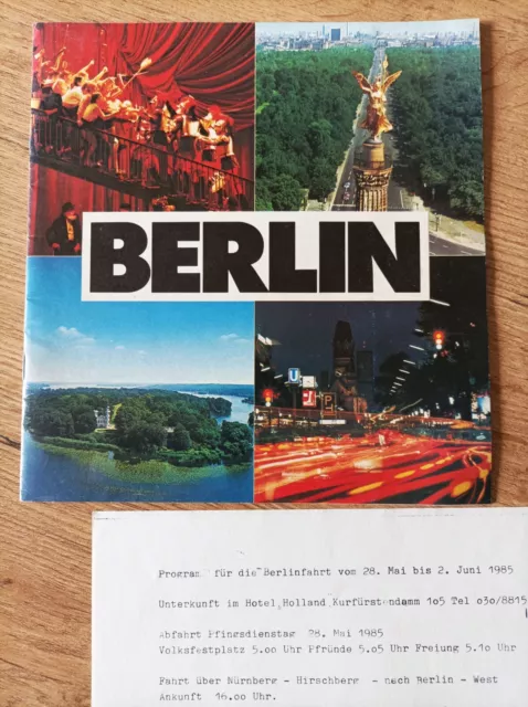 Altes Reiseprospekt Prospekt Berlin Werbung 1985, Busreise Bayern - Berlin West
