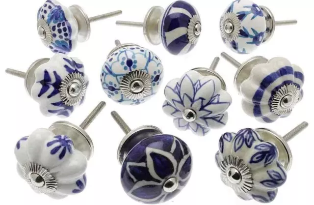 Cabinet Knobs Furniture Handle Drawer Colorful 10 Pieces Set Dotted Ceramic Pull