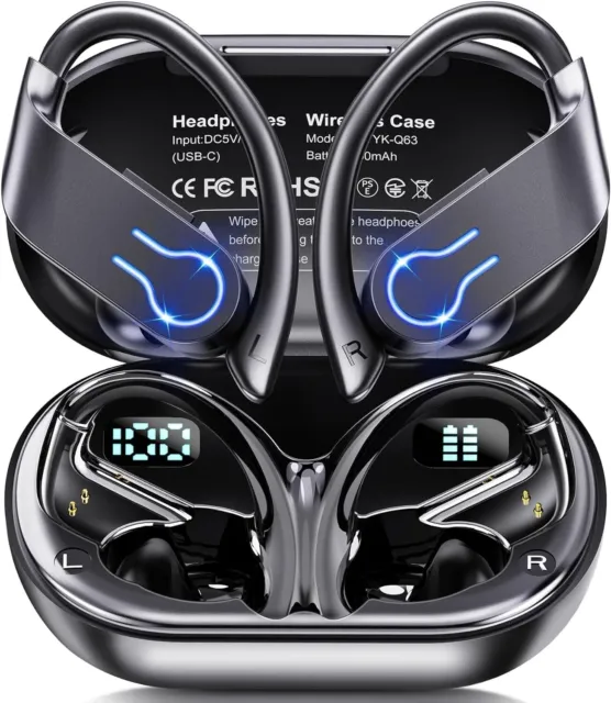 WIRELESS BLUETOOTH HEADPHONES, Feob True Wireless Earbuds【120H