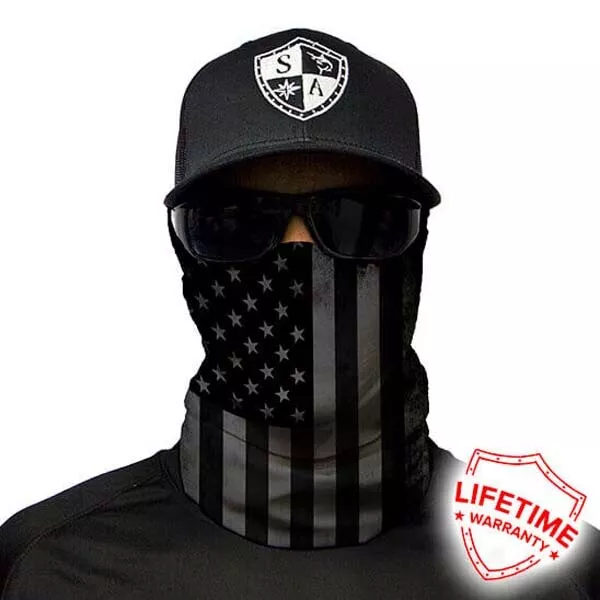 Get 2 Salt Armour SA Fishing Face Shield / Mask Joker + American Flag SEALED