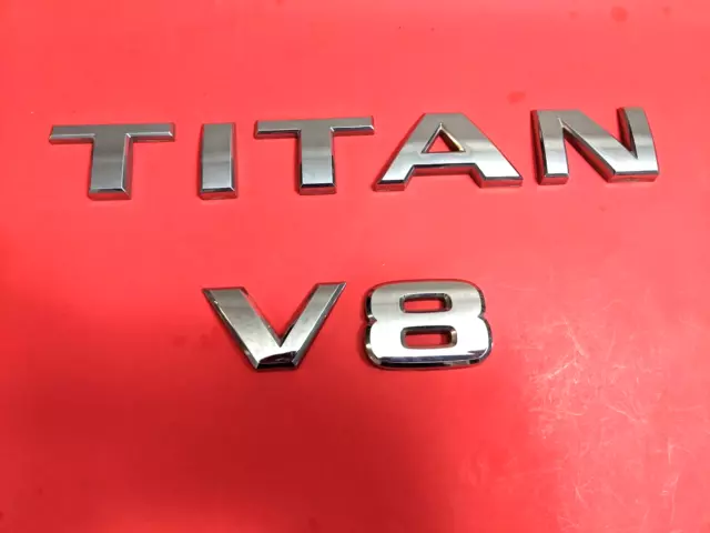 2004-2015 Nissan Titan V8 Side Door Emblem Chrome Logo Badge Oem