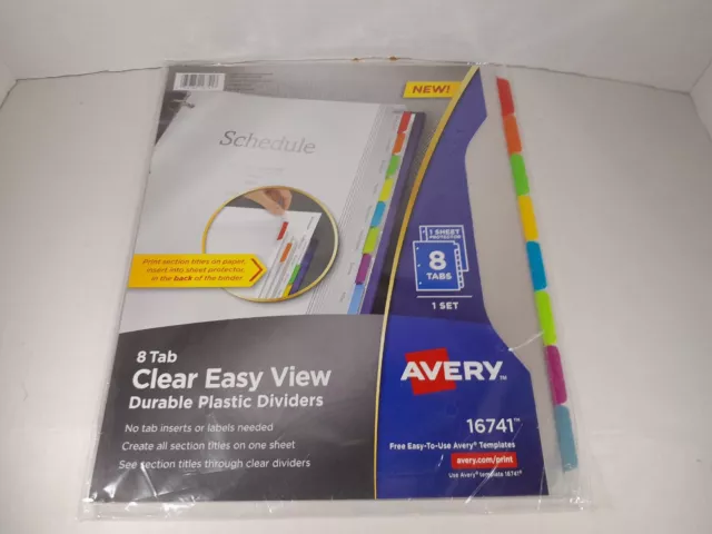 https://www.picclickimg.com/u4gAAOSwCDBkyJHd/Avery-Clear-Easy-View-Plastic-Dividers-With-Multicolored.webp
