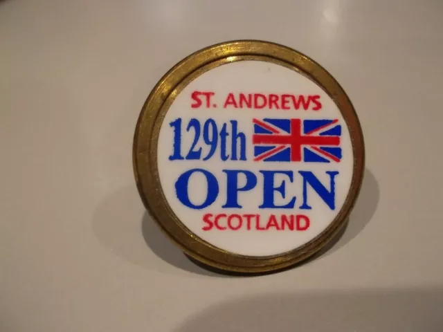 129th Open championship - St Andrews - small brass golf ball marker