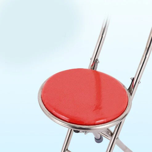 Höhenverstellbarer Klappbarer Gehstocksitz Für Outdoor-Reisen Mit Stabilen 4
