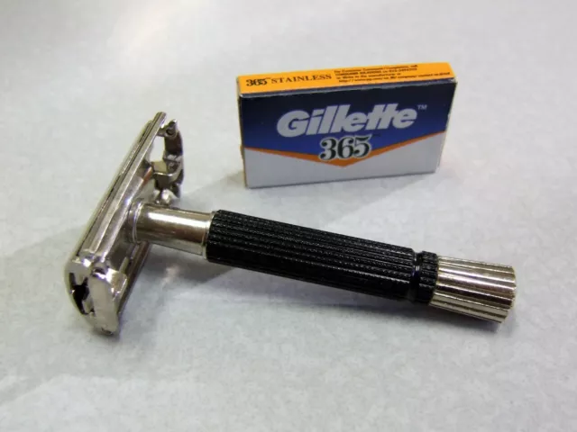 Vintage Gillette R-3 1971 Black Super Speed TTO DE Safety Razor