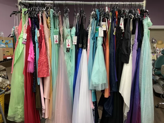 Lot Prom Formal Dresses Mixed Sizes Styles ans Colors 85 Dresses in this lot