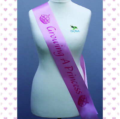 Baby shower sash - Growing A Princess Pink Sash Pink Text for Mummy To Be