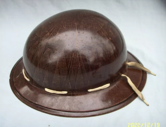Vtg Miner's Mining Hard Hat Full Brim Helmet Paramount Rubber Co 1930'S-40'S