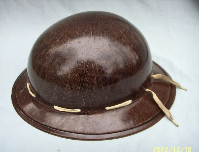 Vtg Miner's Mining Hard Hat Full Brim Helmet Paramount Rubber Co 1930'S-40'S