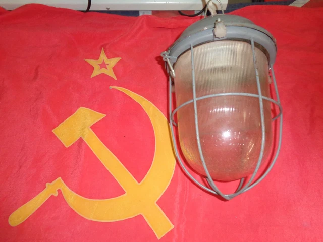 B13 Vintage Industrial Hanging Pendant Caged Lamp CCCP Russian Soviet USSR #3