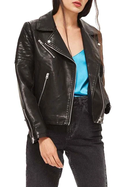 Donna & Ragazze 100% Reale Morbido pelle D'Agnello Motore Biker Giacche Slim-Fit