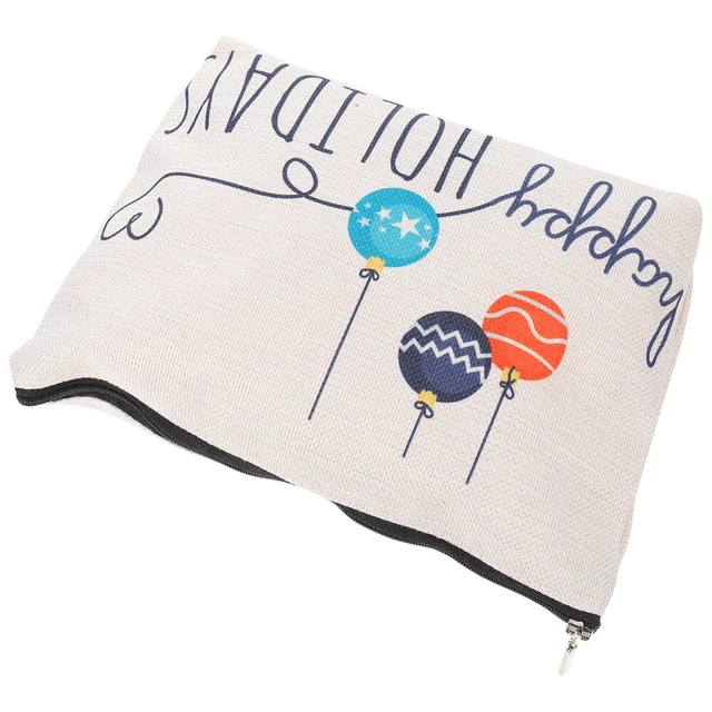 Zipper Cosmetic Bag Flax Travel Printed Pouch Toiletry Bags