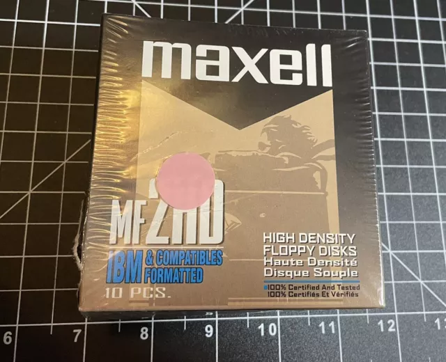 Maxell MF 2HD 3.5" Floppy Disks - Pack of 10, New Factory Sealed 2