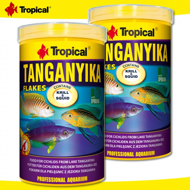 Tropical 2 x 1000 ml Tanganyika Flakes | Für Cichliden aus dem Tanganjikasee