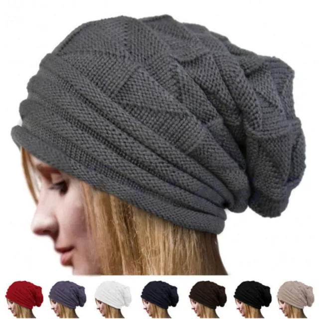 Fashion Warm Winter Women Beret Braided Baggy Knit Crochet Beanie Hat Ski Cap