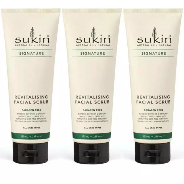 3x Sukin Signature Revitalising Facial Scrub 125mL