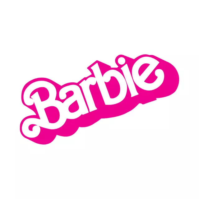 Hot Pink BARBIE / CUSTOM Logo Vinyl Wall Sticker Decal  Lots Of Sizes  10cm-1.5m