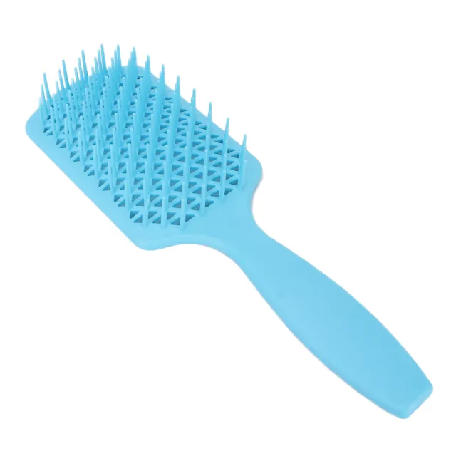 (Blu-quadrato) Spazzola per capelli Detangler Bagnato Asciutto Uso Impugnatura Sgelata Antislip