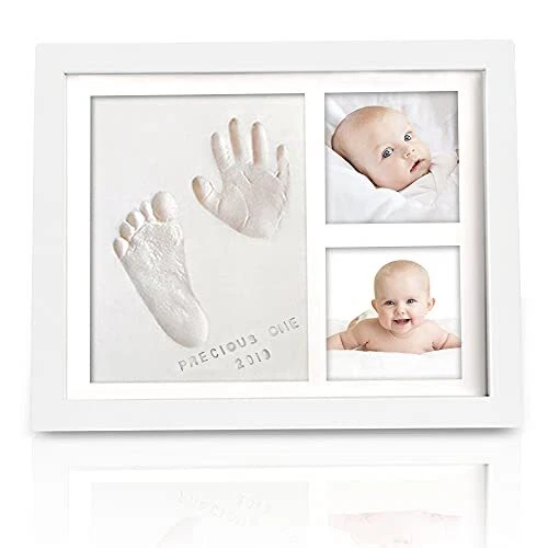 Baby Handprint Footprint Keepsake Kit - Baby Prints Photo Frame Alpine White