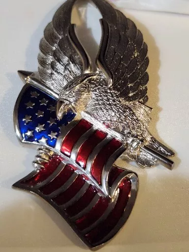 Gorham Eagle & Flag Patriotic Pendant Ornament United We Stand US Flag