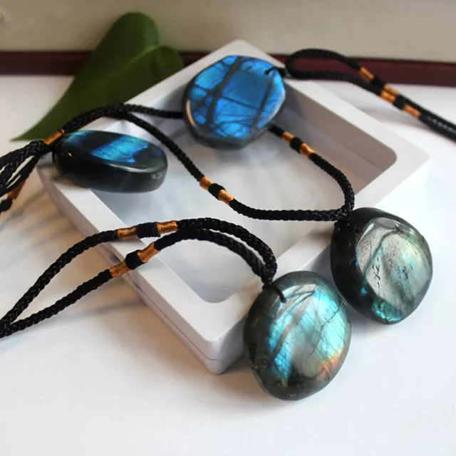 Natural Crystal Pendulum Quartz Stone Pendant Chakra Healing Gemstone Necklace