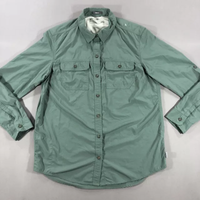 Camisa verde para mujer pequeña Eddie Bauer pesca ripstop camping al aire libre