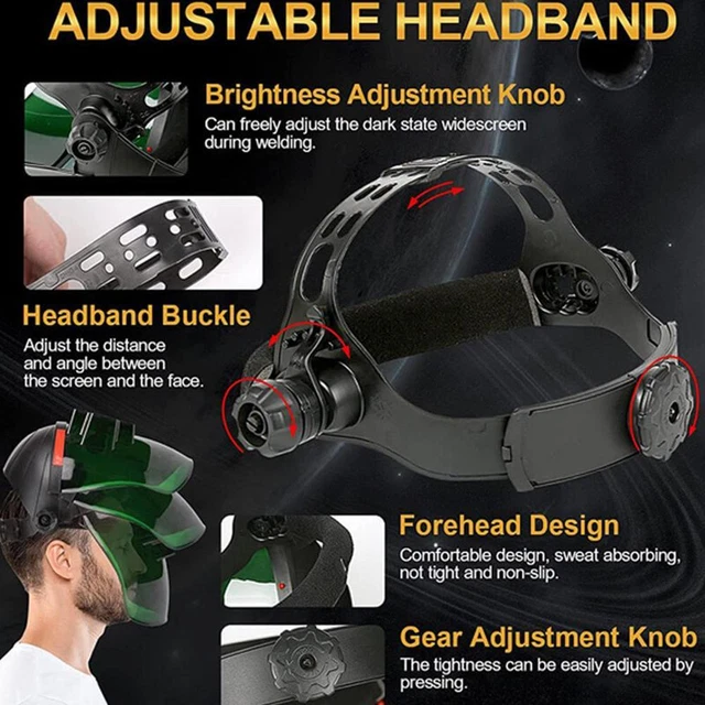 Flip Up Design Auto Darken Welding Helmet Side True Mask x Welder 1xus D5B6
