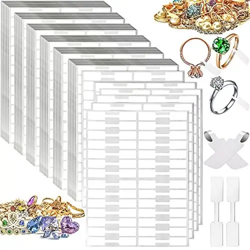 MotBach 2000 Pcs Blank Jewelry Price Tags 2.7 x 0.47 inches, White