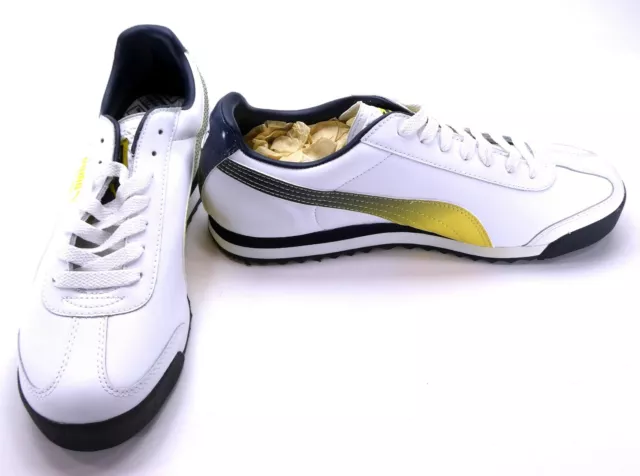 CHAUSSURES PUMA ROMA baskets athl tiques blanc jaune d grad noir