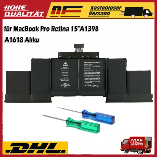 Batteria originale A1618 per Apple MacBook Pro Retina 15" pollici A1398 (versione 2015)