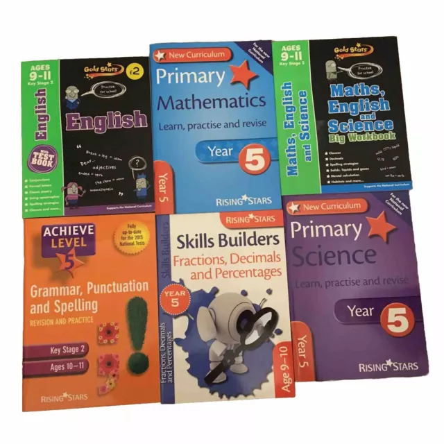 year 5 maths, English & Science rising stars, Gold Stars  6 Book Bundle