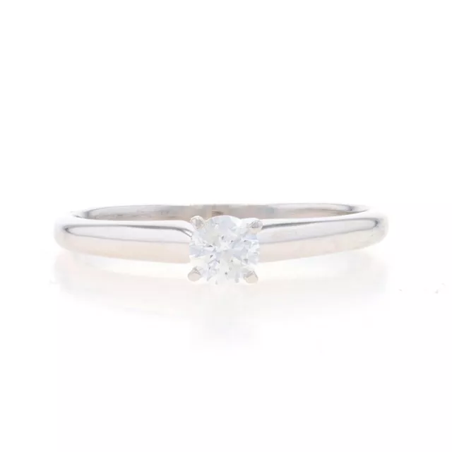 White Gold Diamond Solitaire Engagement Ring - 14k Round Brilliant .26ct