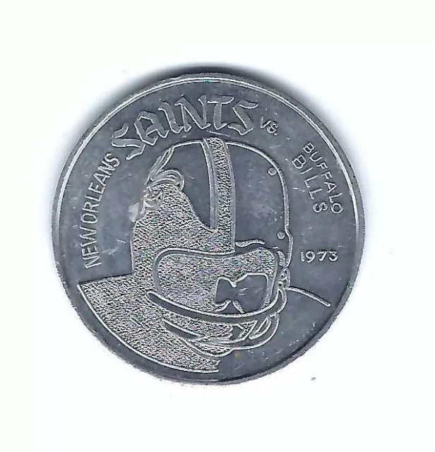 1973 New Orleans Saints Buffalo Bills Football Program Coin Token Medal Nfl