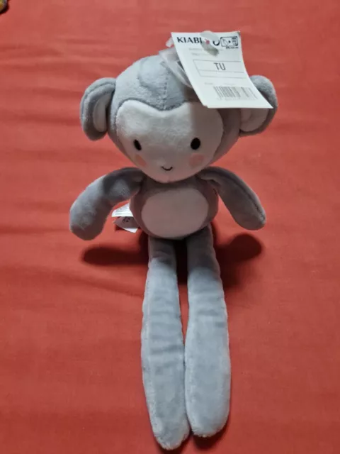 doudou peluche pantin singe gris blanc  simba toys kiabi 30 cm Neuf