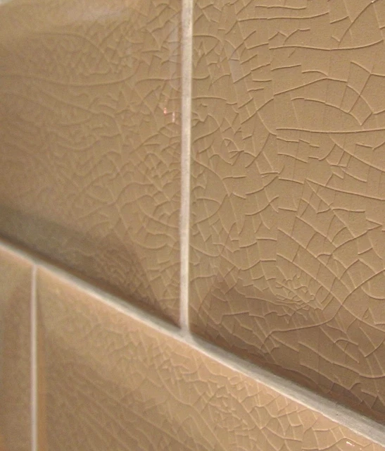 3x6 Light Brown Crackled Beveled Ceramic Tile Backsplash Wall (SAMPLE ORDER)