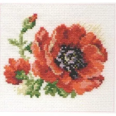 Alisa Counted Cross Stitch Kit - Red Poppy 0-80