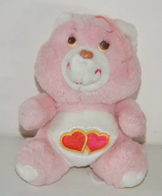 Peluche BISOUNOURS Plush Care Bears Love-a-lot bear GROSCHERI Vintage 18 cm TBE