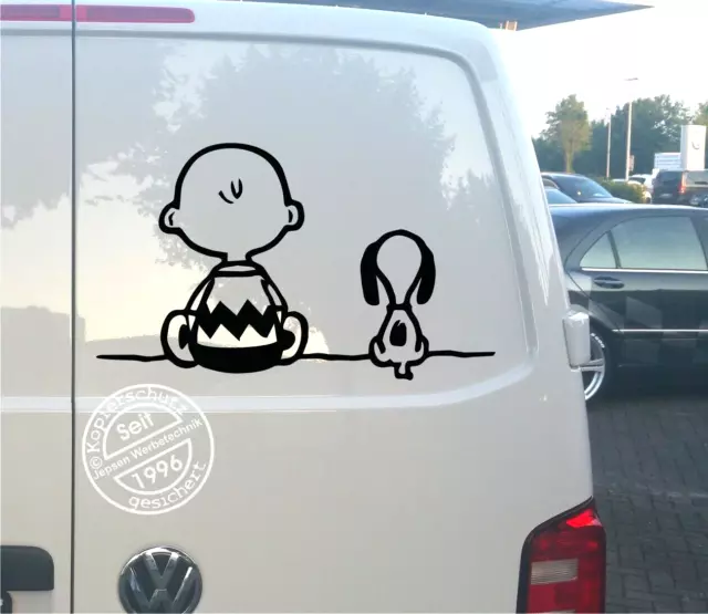 Aufkleber Snoopy und Charly Autoaufkleber ca 12x7cm S086