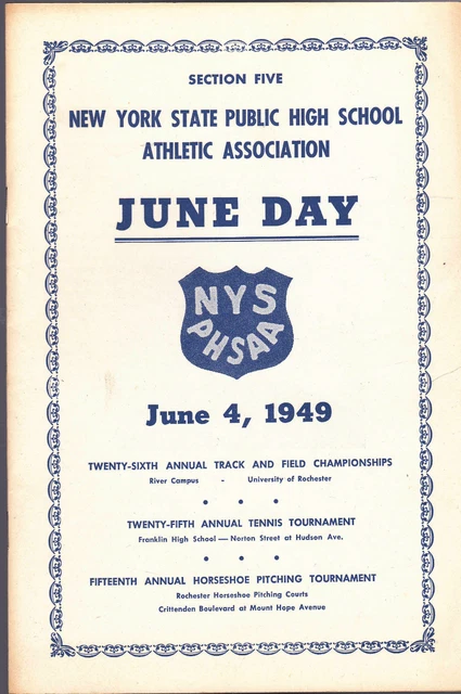 New York Public High School Athletic Association June Day Programs Batch of 5