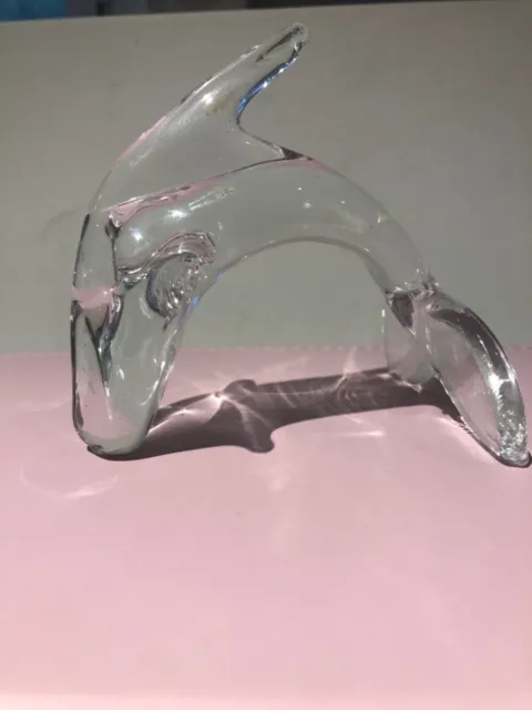 Art Glass Figurine Dolphin/Porpoise Diving Figurine 3 1/2" x 3 1/2"