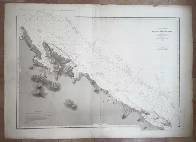 New Caledonia From Toupeti To Kanala 1868 (1902) Very Large Antique Sea Chart