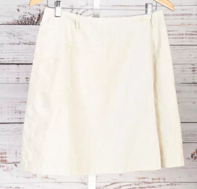 Liz Claiborne Taupe Linen Blend Knee Length Wrap Skirt {Size 10}