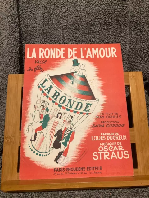 Oscar Strauss La Ronde de l'amour partition chant piano éditions Choudens